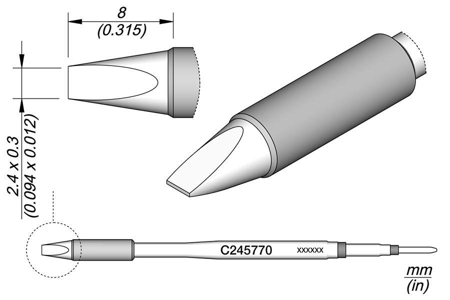 C245770 - Chisel Cartridge 2.4 x 0.3